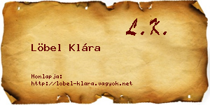 Löbel Klára névjegykártya